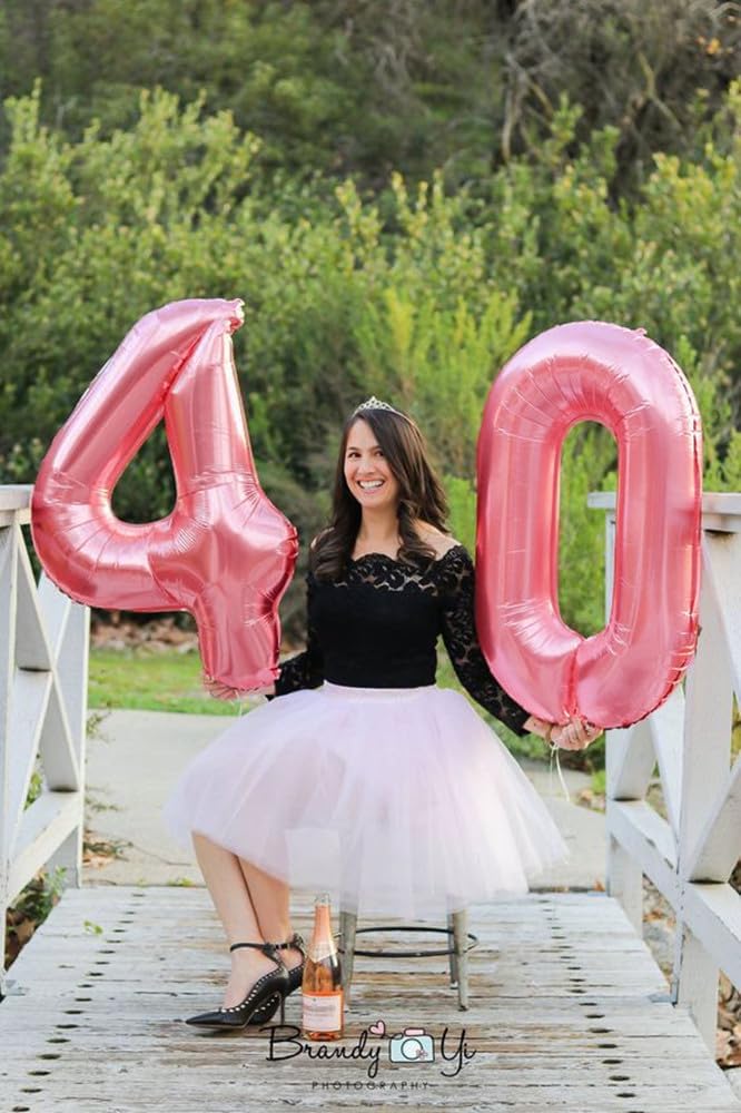 Pastel Pink 40-Inch Large Number Balloons - Perfect for 4th Birthday & Graduation Celebrations