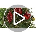 KRISININE 3-Pack Red Blown Glass Christmas Ornaments Hanging Decorations