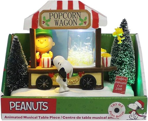 Kurt Adler 7-Inch LED Musical Table Piece - Battery-Operated Peanuts© Design for Festive Decor