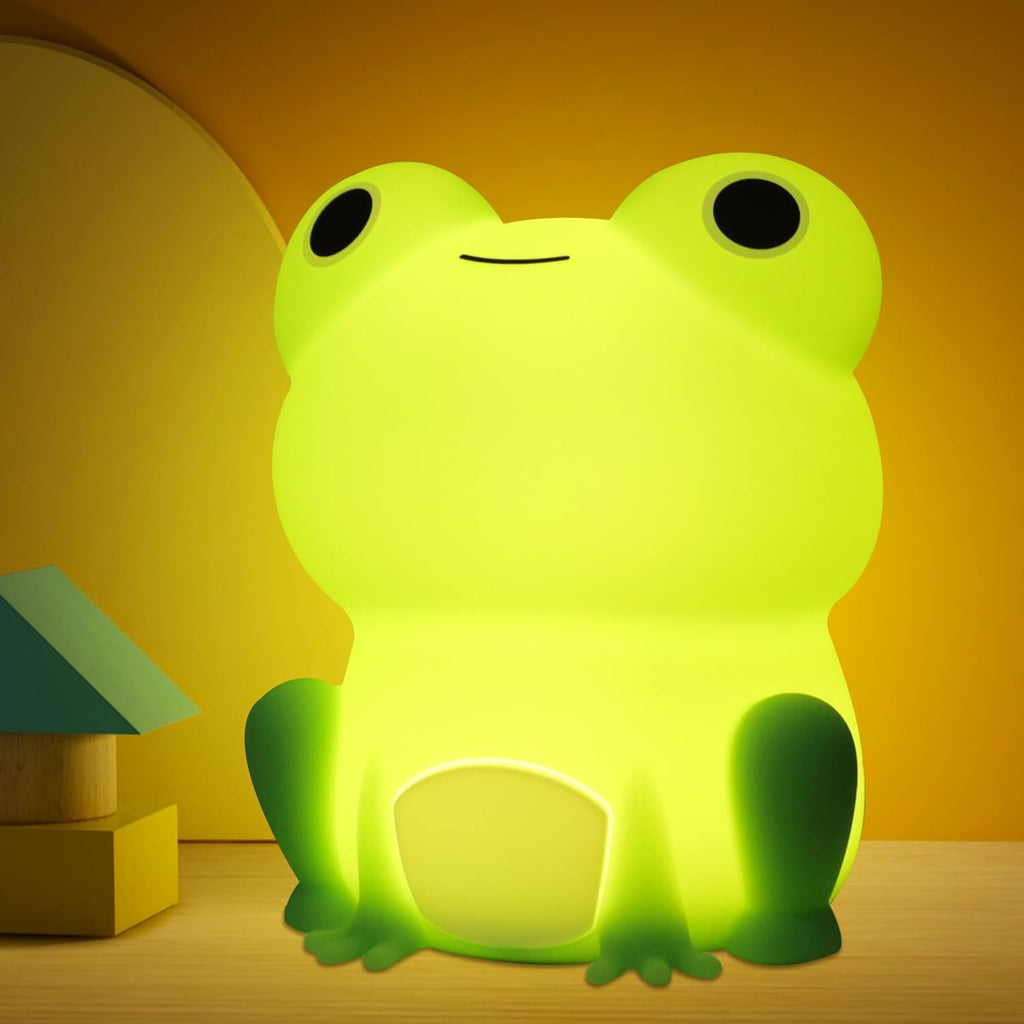 OkiyiD Frog Night Light - Rechargeable Dimmable Touch Control Bedside Lamp for Kids | Portable Nursery Gift