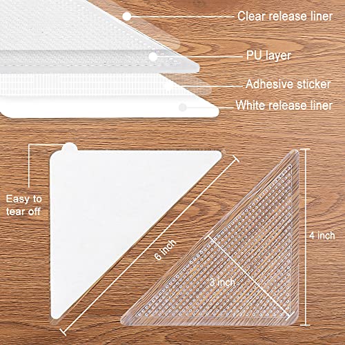 Anti-Slip Rug Tape Pads, Triangular Washable Carpet Grippers - 8 Pack
