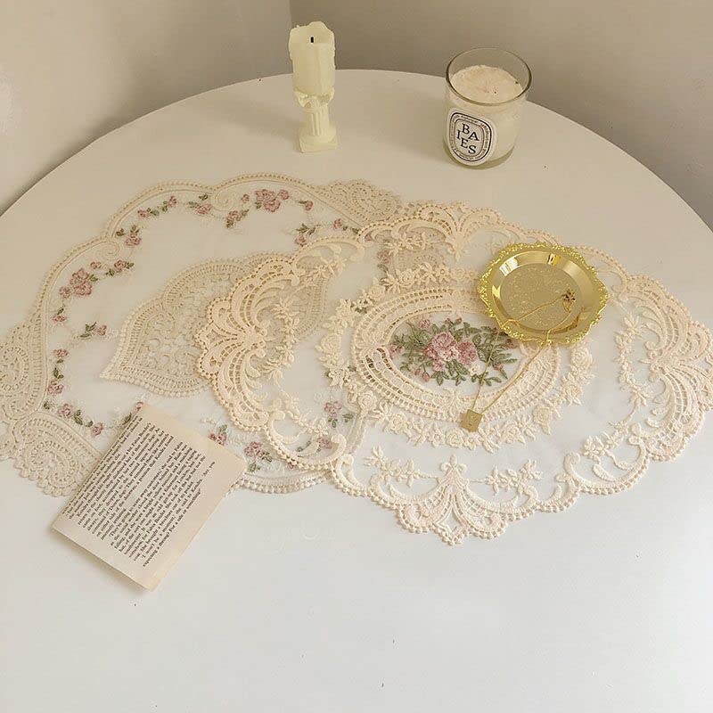 12 Pack Vintage Lace Placemats - Elegant Crochet Doilies for Home & Events
