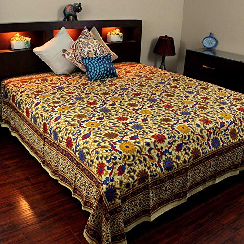 Sunflower Print Indian Cotton Bedspread Tapestry Throw 70x106