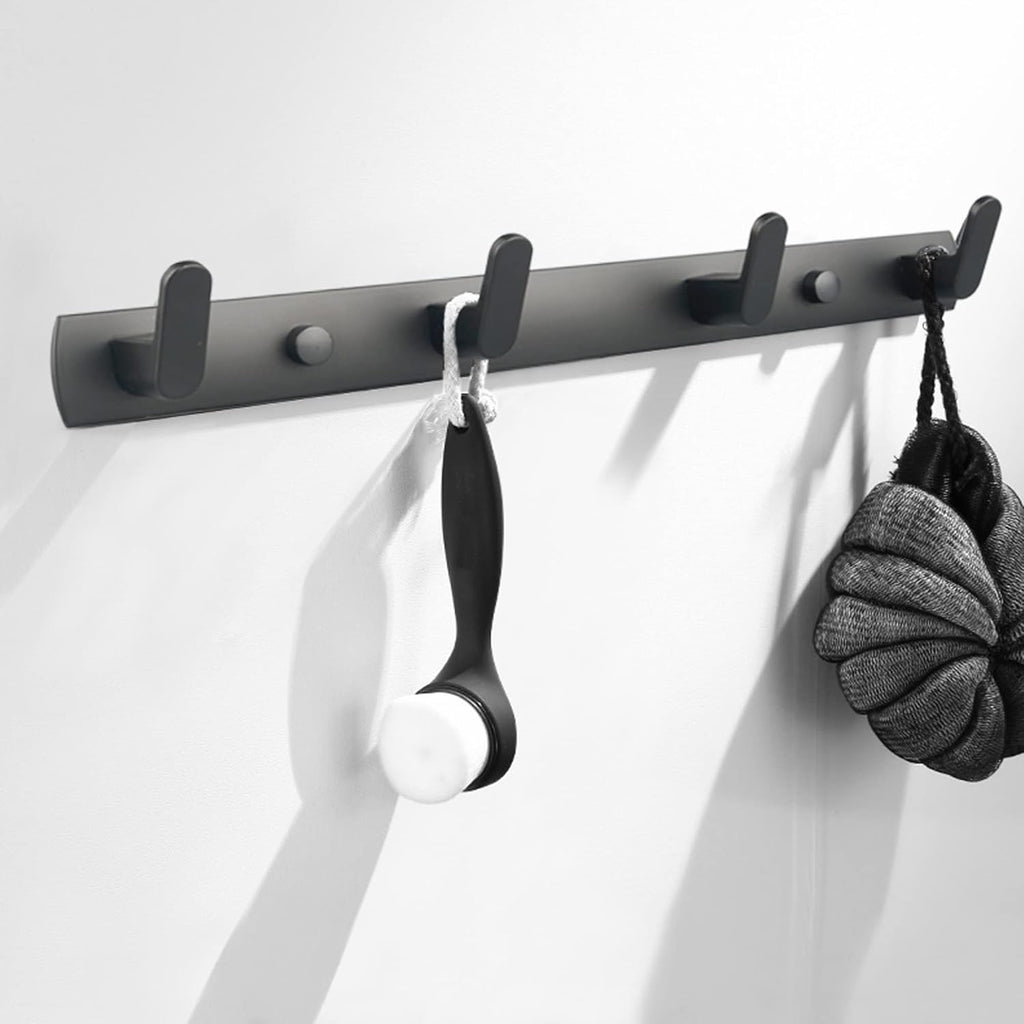 ULIBERMAGNET Magnetic Hooks - Heavy Duty Magnetic Hanger for Coats, Towels & Bags | Matte Black, 4 Hooks