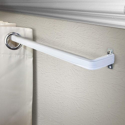 Blu-Pier Tech Heavy Duty Curtain Rod - Adjustable 28 to 48-Inch Width | Includes Hardware, White (Pack of 2)