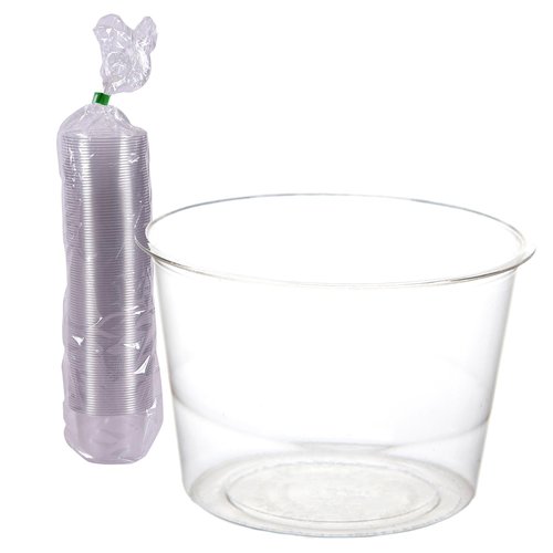 ECO PRODUCTS Compostable Clear PLA Plastic 4oz Portion Cups, Pack of 100, Round Cold Food Containers, Renewable Plant-Based, Lid Sold Separately, Disposable, ASTM Compliant, BPI-Certified