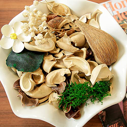 Gardenia Scented Potpourri Set with Fragrance Oil - Natural Dried Flowers