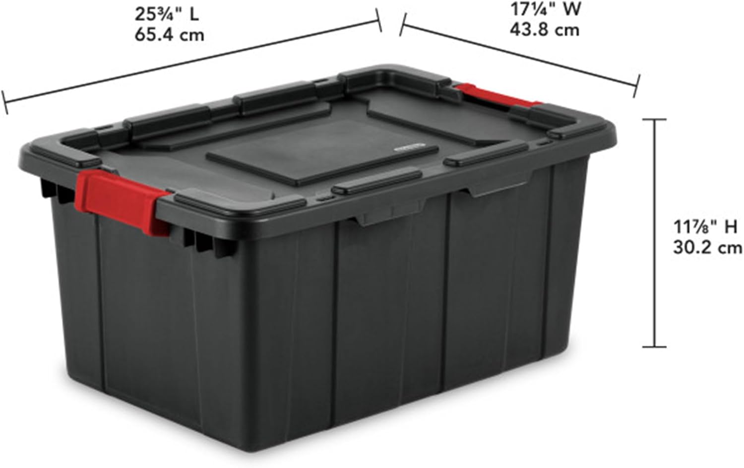 Sterilite 6-Pack Industrial Tote - Heavy-Duty Plastic Storage Bins with Lids | 15 Gallon, Black