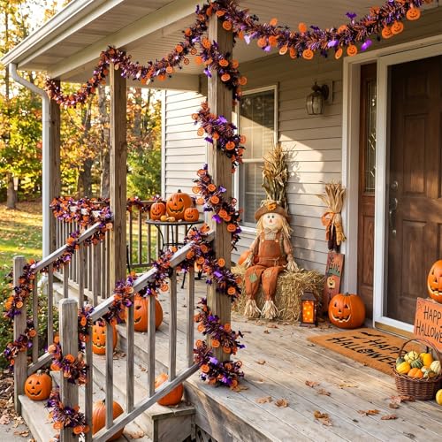 Halloween Glitter Tinsel Twist Garland - 50ft Metallic Party Decoration