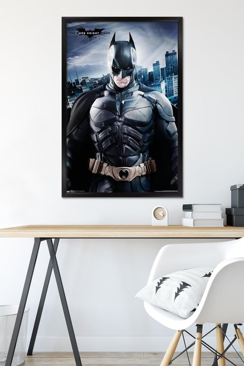 Trends International DC Comics Movie - The Dark Knight Rises - Batman - The Caped Crusader Wall Poster, 22.375" x 34", Black Framed Version