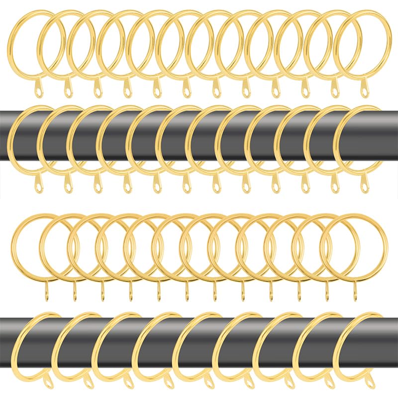 60 Pcs 1.5-Inch Metal Curtain Rings with Eyelets for 1.25-Inch Rods