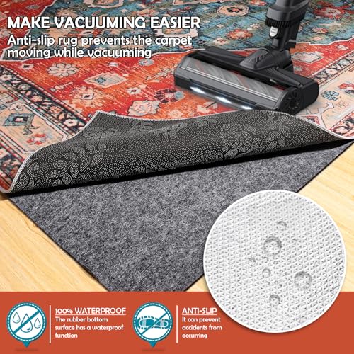 9x12 Ft Waterproof Rug Pad - Non-Slip Felt and TPR Carpet Underlay