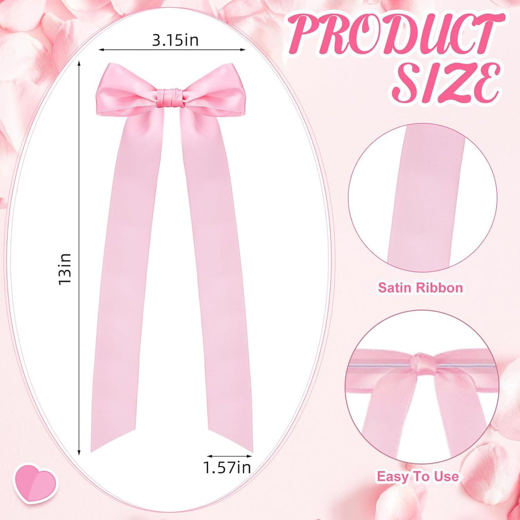 Regine Switzerland 16-Piece Pink Candlestick Bow Set - 13-Inch Decorative Ribbons for Weddings & Home Decor