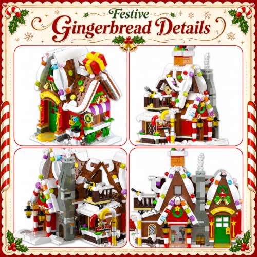 3-in-1 Gingerbread House Building Set Advent Calendar with LED Lights