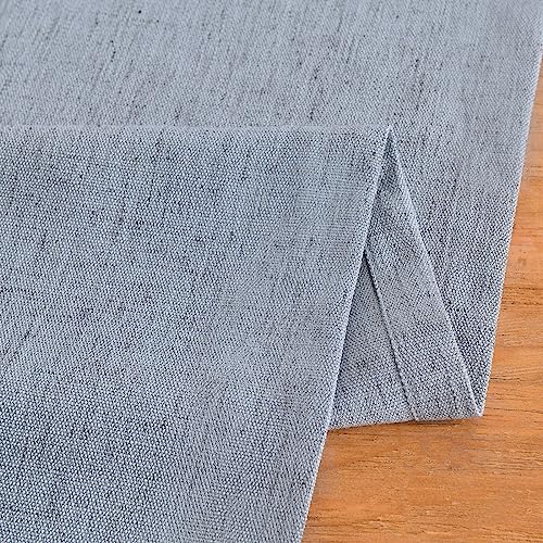 Wracra Dusty Blue Burlap Linen Table Runner 13x90 Inches - Handmade Rustic Decor