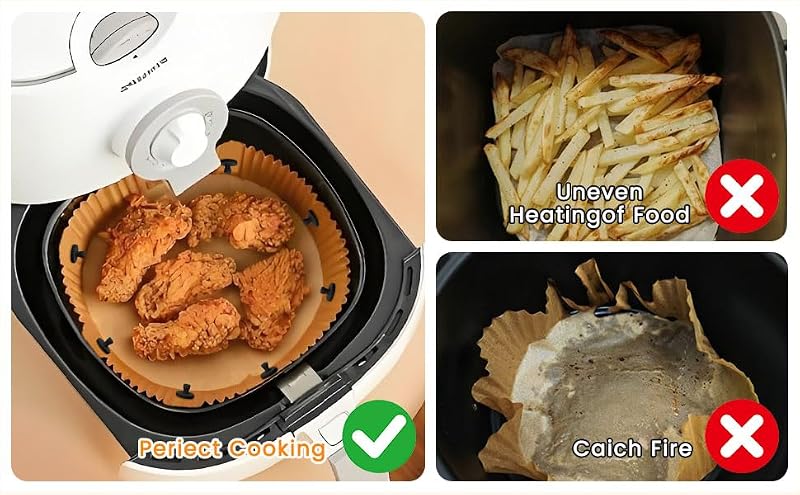 Magnetic Silicone Air Fryer Paper Liner Holders - 8 Piece Heat-Resistant Set