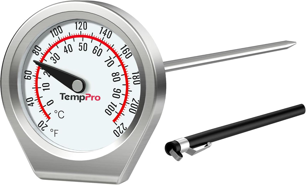 TempPro Instant Read Meat Thermometer - Portable Cooking & Grill Thermometer with Glass Lens for Steak, Turkey, Liquid