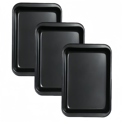 FISDEN Set of 3 Rectangular Cake Pan, Non-Stick Baking Pan for Oven, 9 x 13 Inch Deep Cookie Sheet Tray, BPA Free Bakeware for Brownie Lasagna Casserole Bread