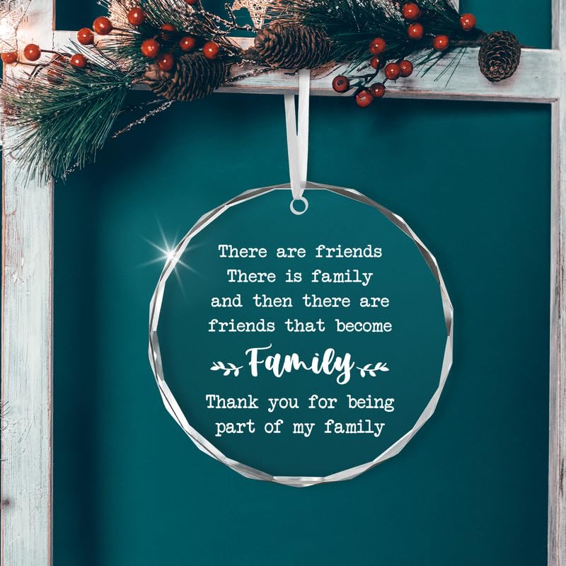AXIARA Friend Christmas Ornament - Glass Bestie Gift for Women & Men, Variation: Friend Family