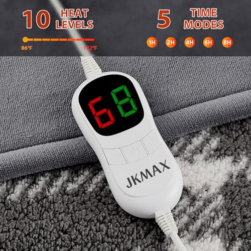 Full Size Heated Electric Blanket - 72"x84" Flannel & Sherpa