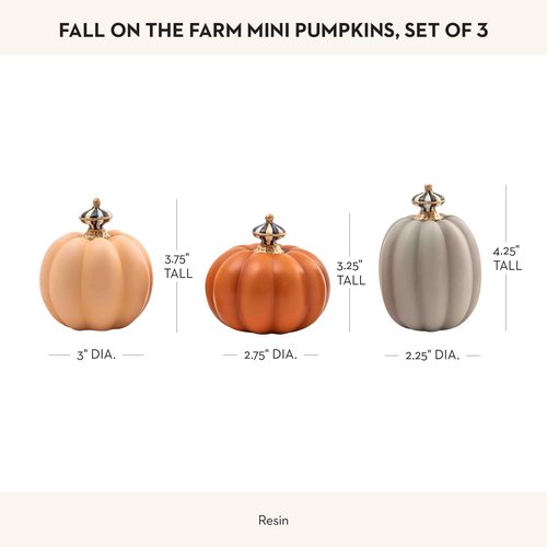 MACKENZIE-CHILDS Fall On The Farm Mini Pumpkins, Set of 3