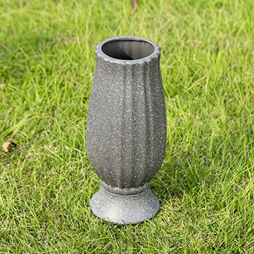 10-Inch Cemetery Vase with Metal Spike and Drainage Hole for Grave Memorials