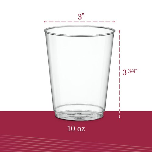 PLASTICPRO Disposable Plastic Tumblers (Clear, 50)