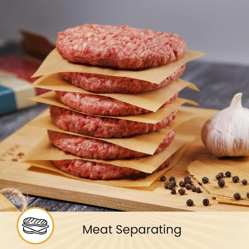 Baker’s Signature Hamburger Patty Paper Squares - 300 Pcs Silicone Coated Parchment Sheets | Unbleached & Non-Toxic for Baking, Wrapping, Freezing