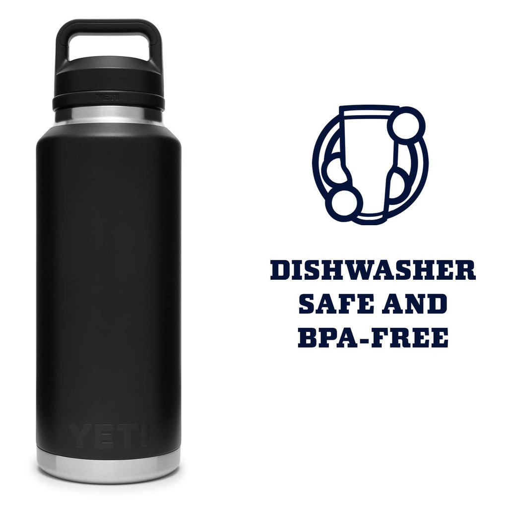 YETI Rambler 46 oz Bottle, Vacuum Insulated, Stainless Steel with Chug Cap, Black