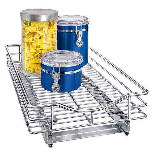 LYNK PROFESSIONAL® Pull Out Cabinet Organizer, 11" x 21" Slide Out Drawers for Kitchen Cabinets - Sliding Pull-Out Pantry Shelves – Home Shelf Organizers - Lifetime Ltd. Warranty, Chrome