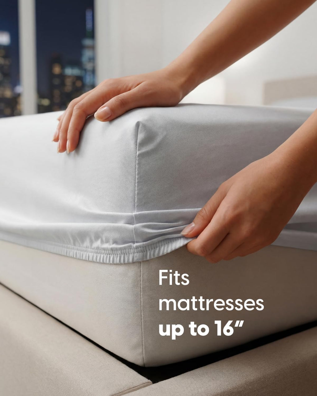Sleepy Town Queen Size Bed Sheets - 4 Piece Set - Extra Soft & Cooling Brushed Microfiber - Deep Pocket (White)