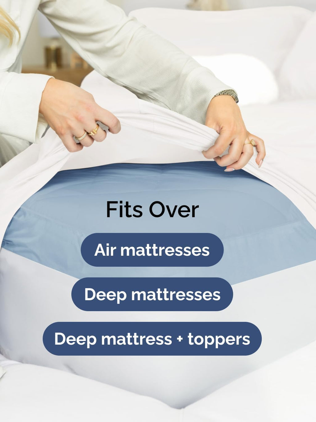 Skiennix Extra Deep Queen Sheet Set - 6 Piece Breathable Cooling Bedding - Soft, Wrinkle-Free Antique White