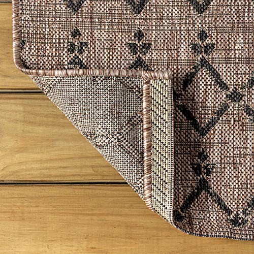 8x10 Moroccan Geometric Area Rug - Indoor Outdoor Flat-Weave Carpet