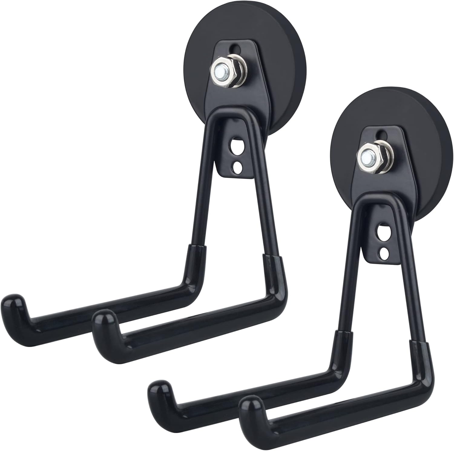 ULIBERMAGNET Heavy Duty Magnetic Hooks - Extra Large Tool Organizer for Workshop | 2 Pack (Black)