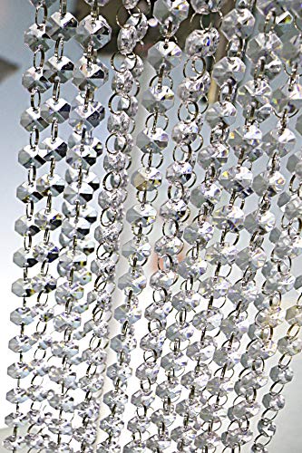 33ft K9 Crystal Glass Garland Strands - 14mm Clear Octagon Bead Chain