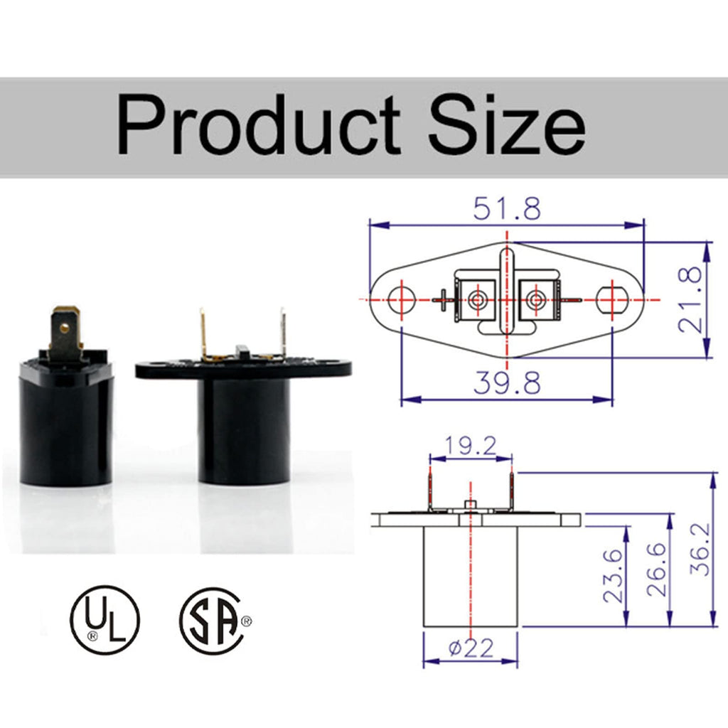 Microwave Light Bulb Socket Lamp Holder Replacement,JNXQWE E17 bakelite lamp Holder,Surface Mounted Narrow Wall lamp Holder,250V-75W (Size A)