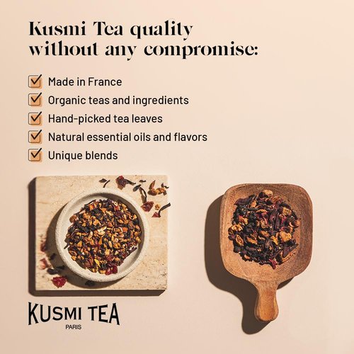 Kusmi Tea - Pack of 2 Boxes of Tea Bags - Detox - Organic Blend of Green Tea, Mate & Lemon - Lemongrass, Rose Hip and Lemon Flavours - Enjoy Hot or Iced - 2x20 Tea Bags