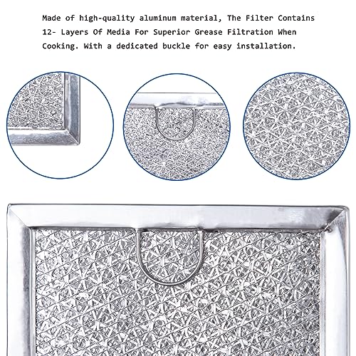 2-Pack Aluminum Mesh Microwave Grease Filter Replacement, 7.64 x 5.12 Inches