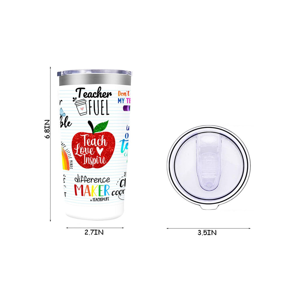MFGNEH Teacher Gifts,Teacher Appreciation Gifts,Teachers Christmas Birthday Gift from Students,Back to School Gift for Women,20oz Stainless Steel Tumbler Cup