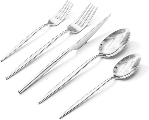 KINGSTONE 60-Piece Silverware Set | Premium 18/10 Stainless Steel Flatware for Home & Weddings