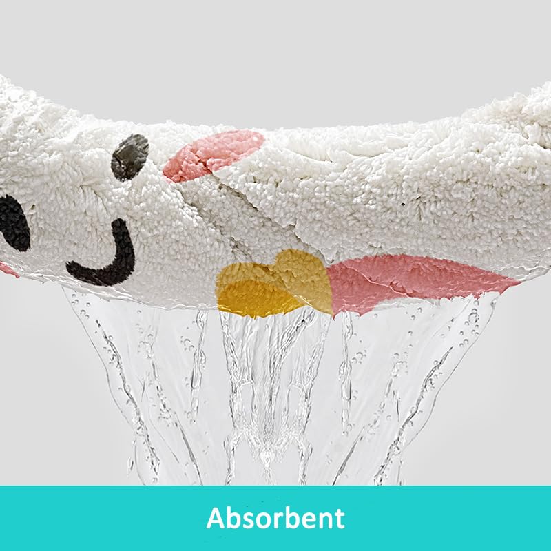 Cloud Shaped Smile Face Bath Mat - Soft Absorbent Non-Slip Rug for Kids Room