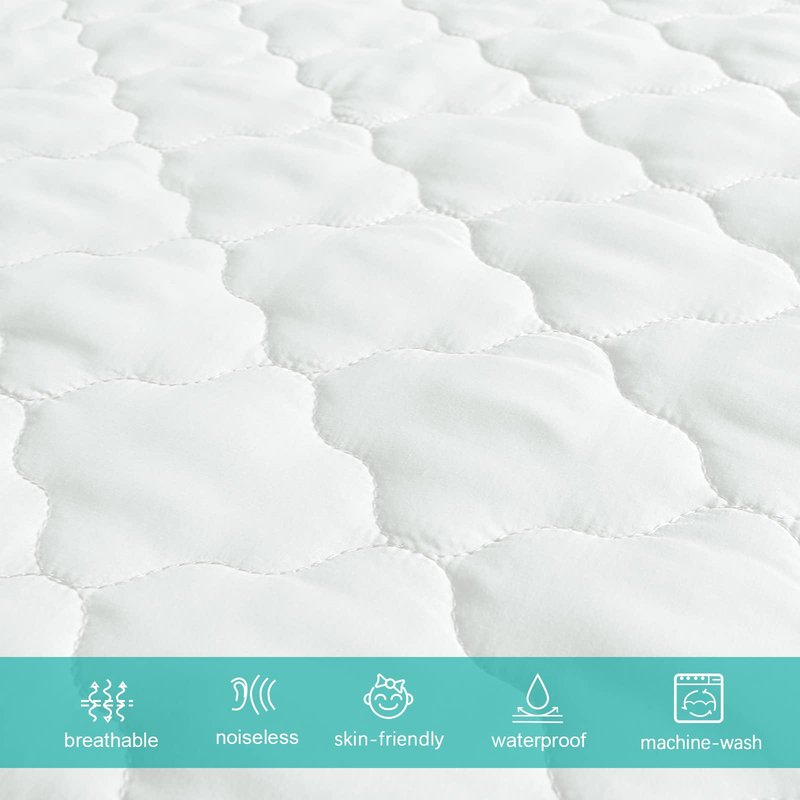 Pack and Play Mattress Protector Cover Waterproof, Pack and Play Mattress Pad Cover Quilted- 39" x 27" for Graco Playard | Mini & Portable Mattresses -Washable Ultra Soft Waterproof Sheets Fitted