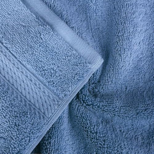Egyptian Cotton Bath Sheet Set, 2-Piece Ultra-Plush 800 GSM Towels, Denim Blue
