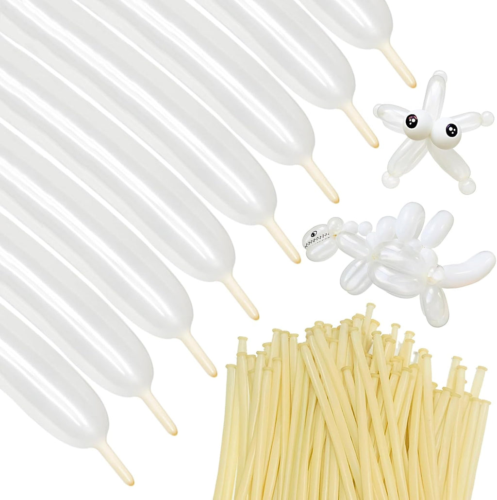 Skiennix 260 Clear Balloons - Thickening Long Latex for Twisting Animals | 100pcs for Parties & Weddings