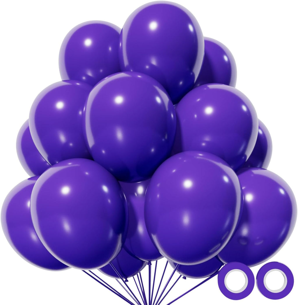 Purple Latex Balloons by [Brand Name] - 110pcs 12-Inch for Birthday Parties & Baby Showers