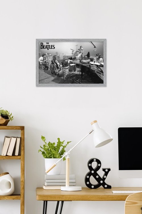 The Beatles - Let It Be Studio Wall Poster, 22.4L" x 14.7W", Gray Framed Version
