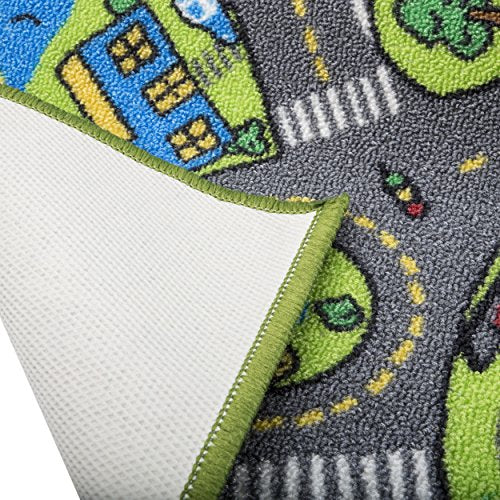 Kids City Life Playmat Rug - 60x32 Inch Educational Road Traffic Play Mat