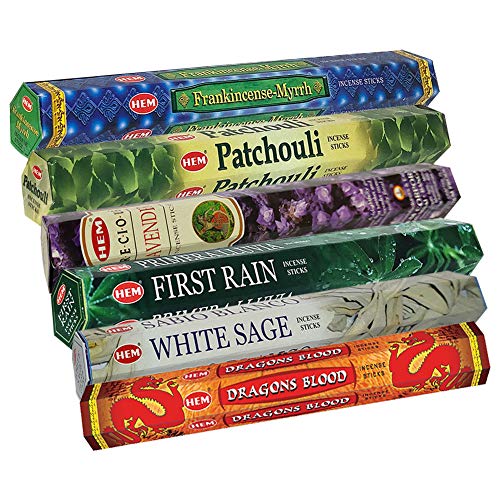 Natural Incense Sticks Variety Pack with Holder, 120 Count, 6 Scents