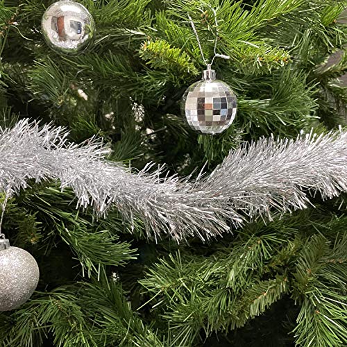 White Metallic Foil Tinsel Garland, 50 Ft - Christmas & Holiday Decor