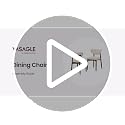 Mid-Century Modern Upholstered Dining Chairs Set of 2 with Solid Wood Legs